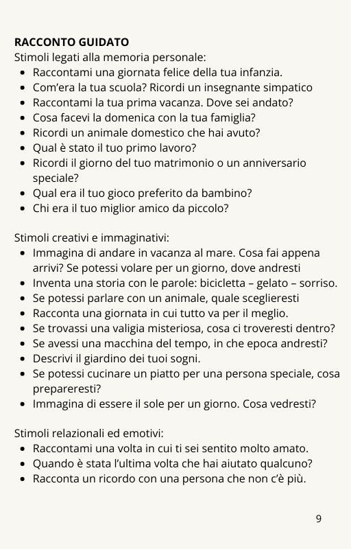 Esercizi per Caregiver – Stimolazione Cognitiva in 10 Minuti al Giorno (PDF)